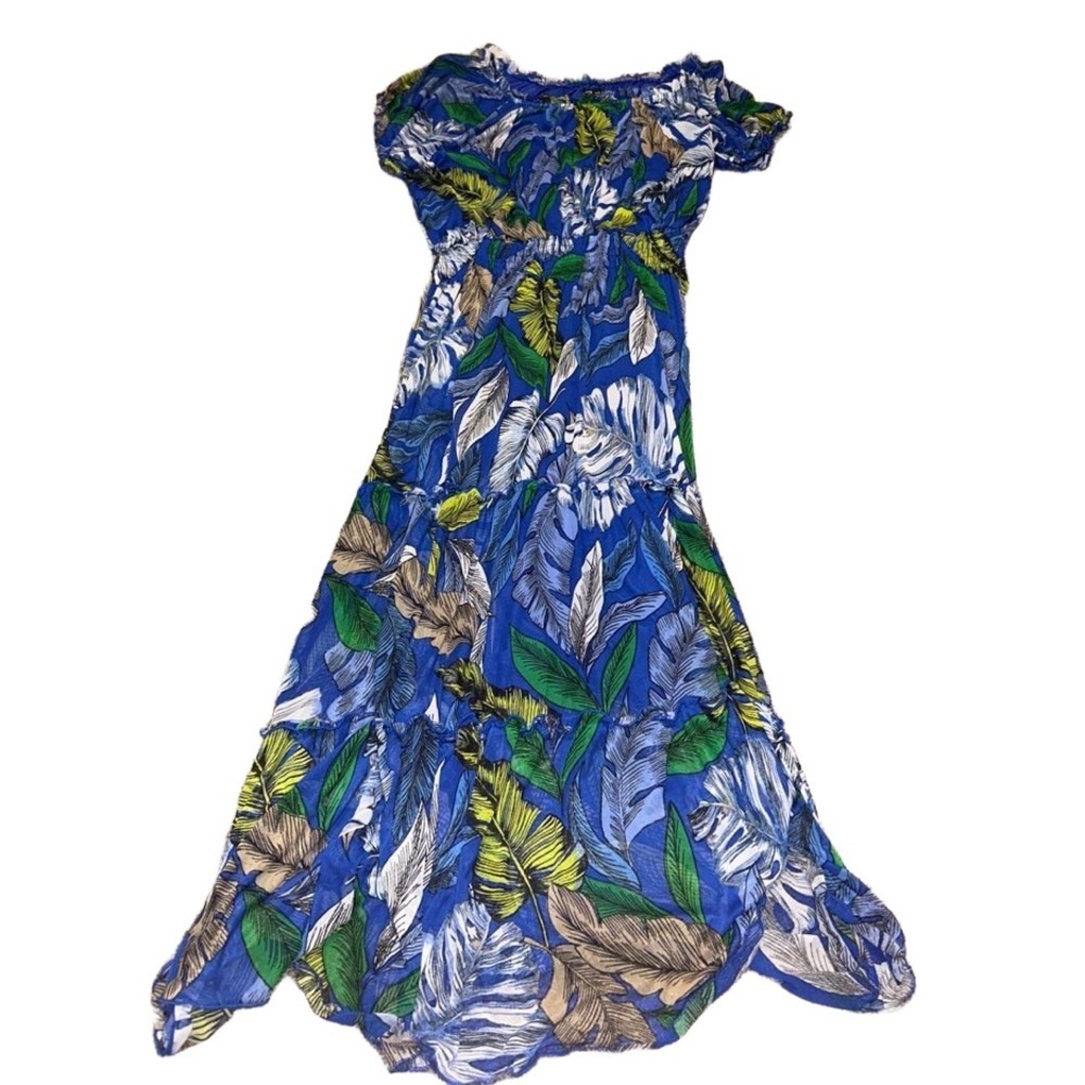 Kate and Lily Blue Short Sleeve Ruffles Dress Size 16W